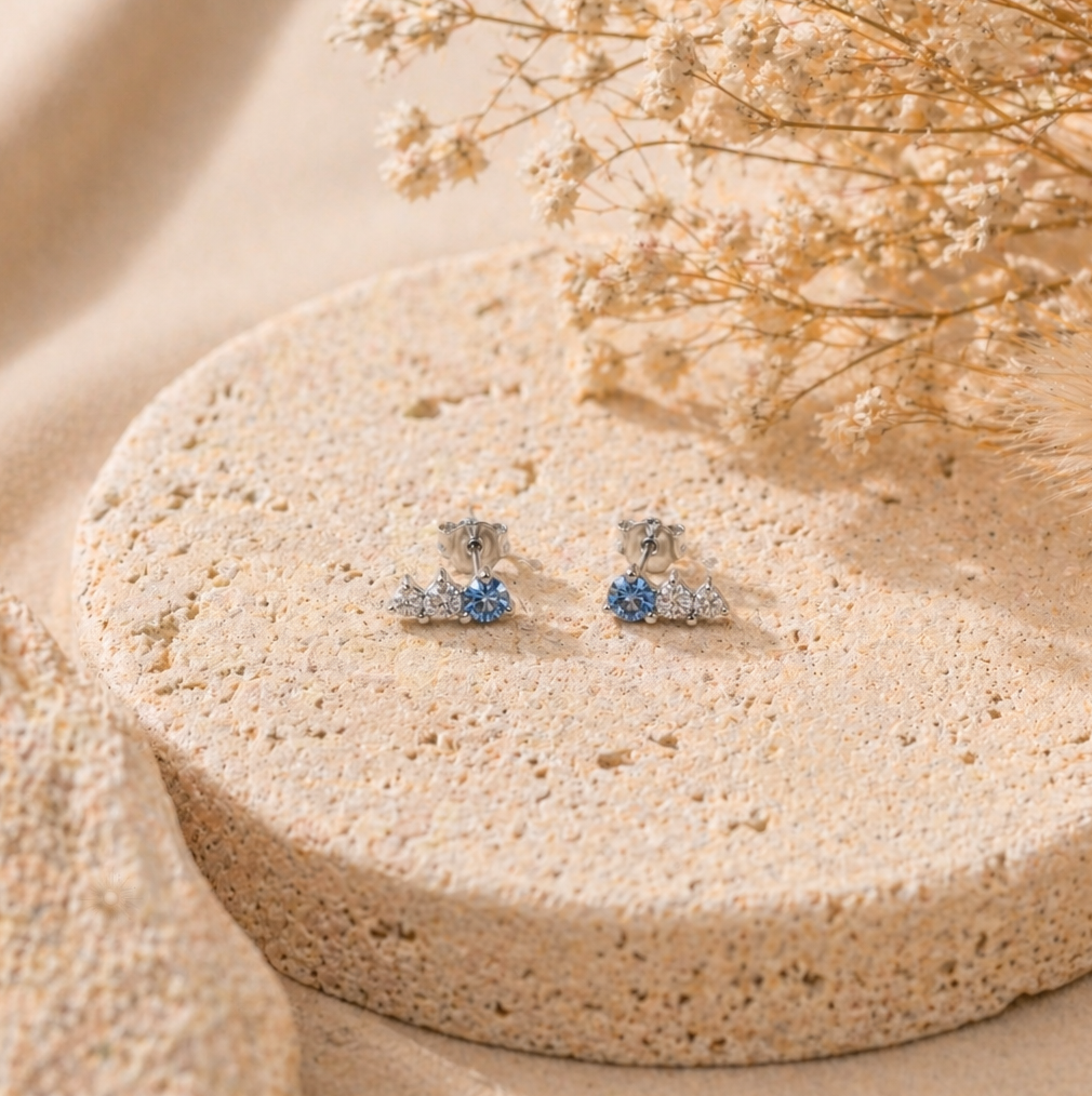 Clous d'oreilles Éveil d'Azur